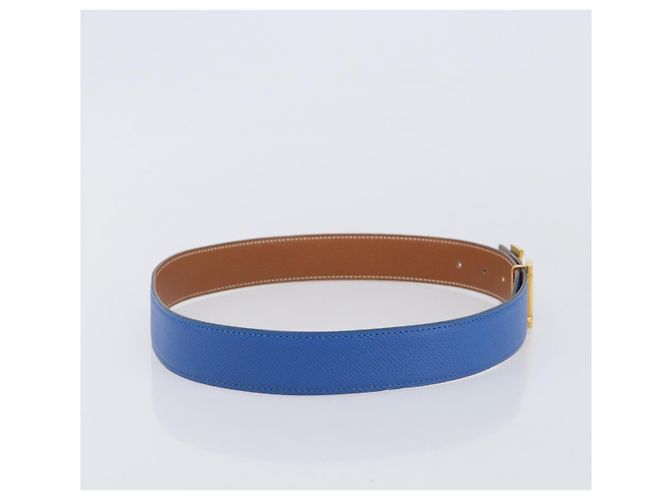 Hermès Cinturón HERMES Constance H de cuero 70 Brown Gold Auth 205238V Castaño Dorado - vista 4