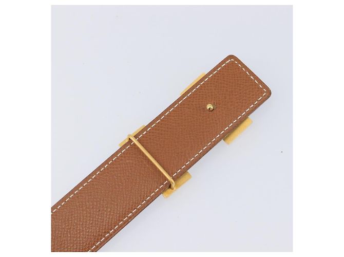 Hermès Cinturón HERMES Constance H de cuero 70 Brown Gold Auth 205238V Castaño Dorado - vista 7