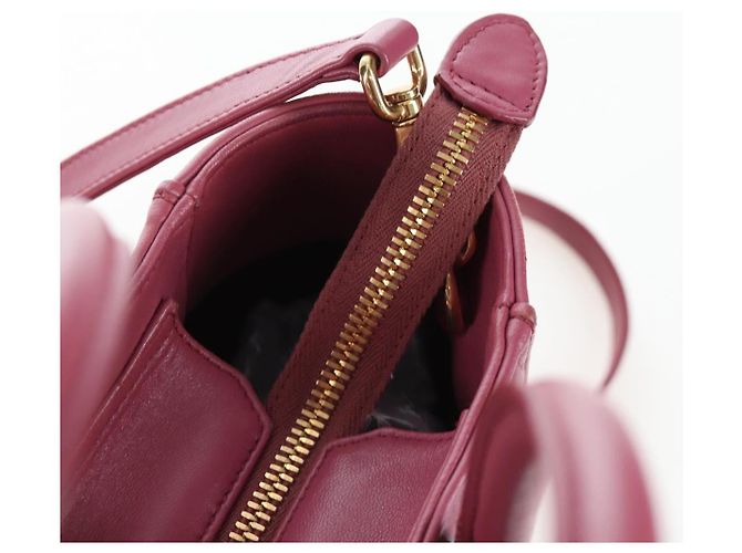 Miu Miu Hand Bag Leather 2way Pink Gold 5BA145 Auth am12700V Golden - view 24