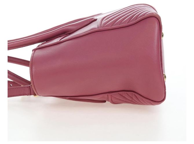 Miu Miu Hand Bag Leather 2way Pink Gold 5BA145 Auth am12700V Golden - view 3
