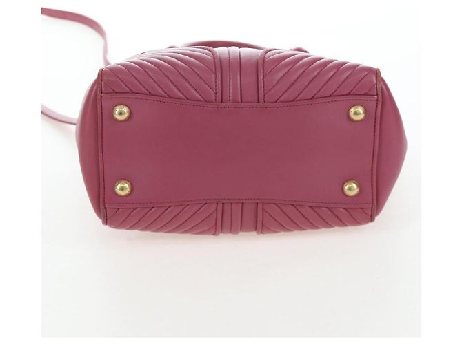 Miu Miu Hand Bag Leather 2way Pink Gold 5BA145 Auth am12700V Golden - view 5