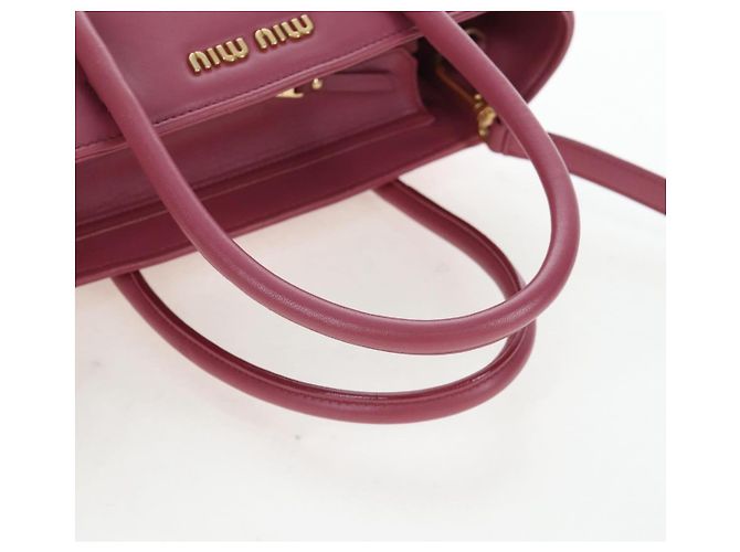 Miu Miu Hand Bag Leather 2way Pink Gold 5BA145 Auth am12700V Golden - view 7