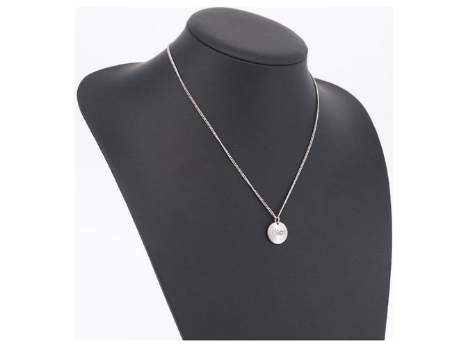 Christian Dior Halskette Metall Silber Auth 206834 - Ansicht 16