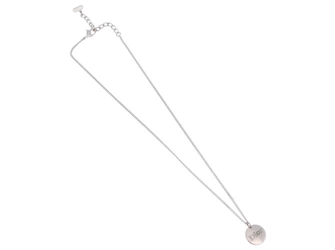Christian Dior Halskette Metall Silber Auth 206834 - Ansicht 2