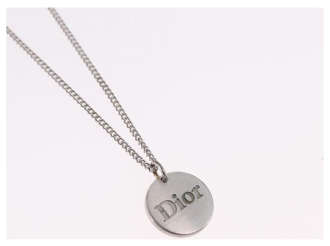 Christian Dior Halskette Metall Silber Auth 206834 - Ansicht 3