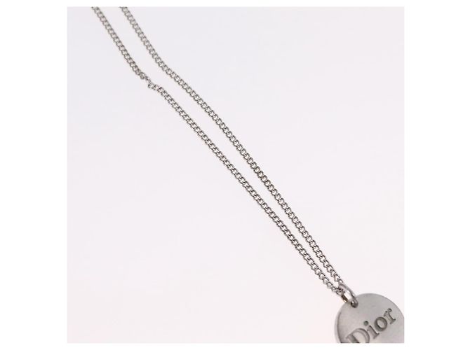 Christian Dior Halskette Metall Silber Auth 206834 - Ansicht 4