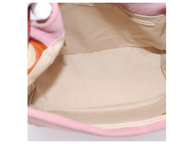 CHANEL Camelia Tote Bag Wildleder Rosa Goldfarbene CC Auth 206630 Pink - Ansicht 10