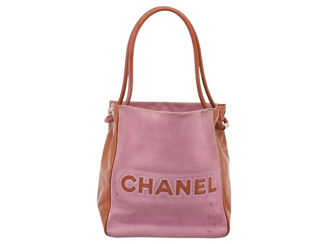 CHANEL Camelia Tote Bag Wildleder Rosa Goldfarbene CC Auth 206630 Pink - Ansicht 13