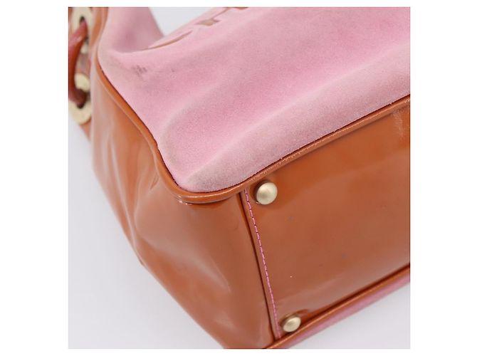 CHANEL Camelia Tote Bag Wildleder Rosa Goldfarbene CC Auth 206630 Pink - Ansicht 16