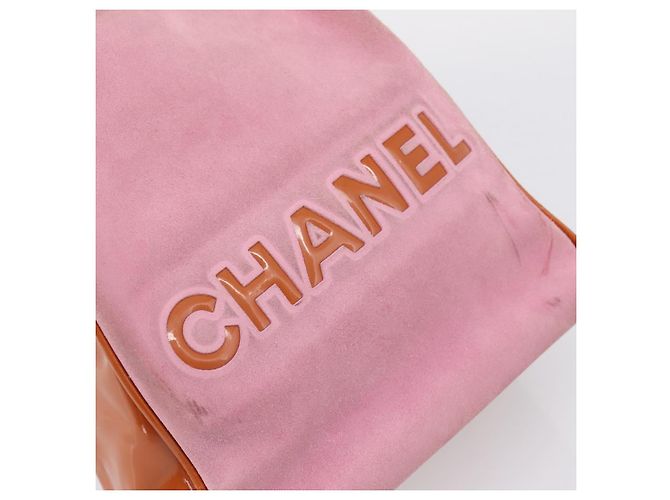 CHANEL Camelia Tote Bag Wildleder Rosa Goldfarbene CC Auth 206630 Pink - Ansicht 20