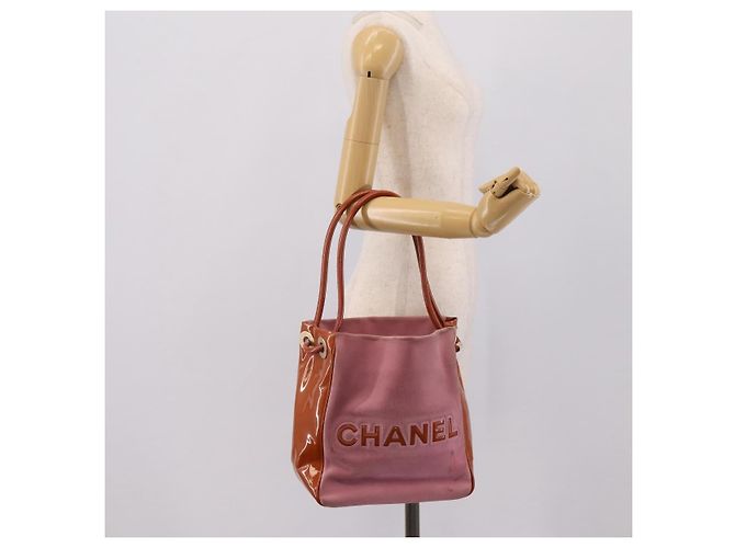 CHANEL Camelia Tote Bag Wildleder Rosa Goldfarbene CC Auth 206630 Pink - Ansicht 28