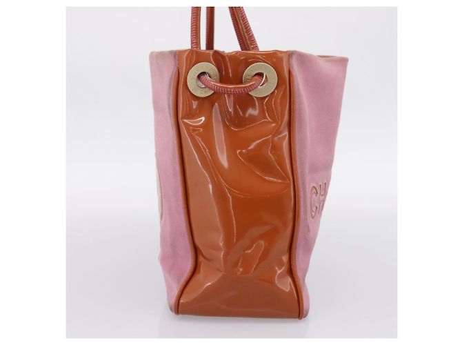 CHANEL Camelia Tote Bag Wildleder Rosa Goldfarbene CC Auth 206630 Pink - Ansicht 3