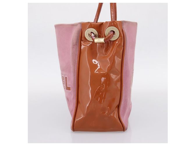 CHANEL Camelia Tote Bag Wildleder Rosa Goldfarbene CC Auth 206630 Pink - Ansicht 4