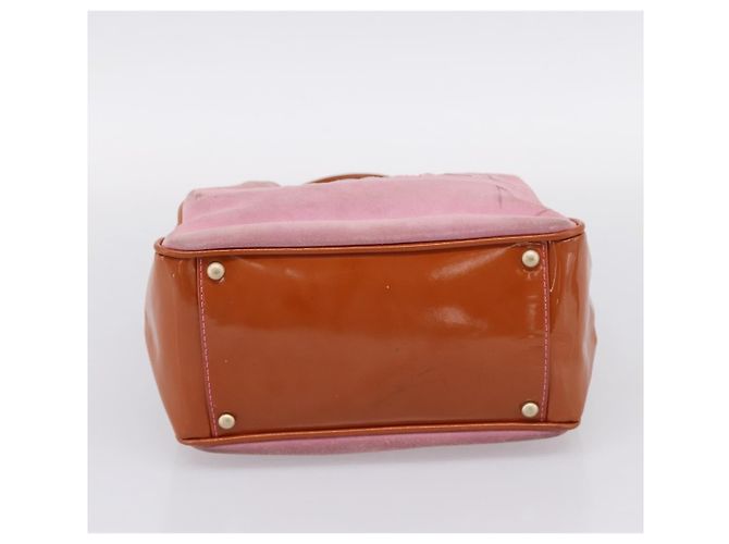 CHANEL Camelia Tote Bag Wildleder Rosa Goldfarbene CC Auth 206630 Pink - Ansicht 5