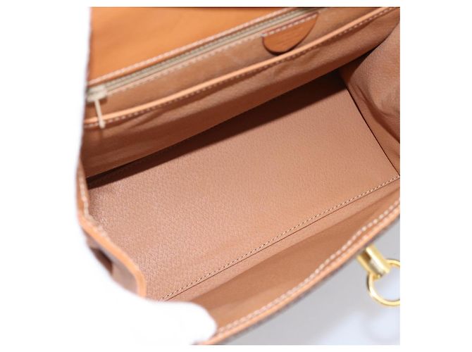 Céline Borsa a mano CELINE Macadam Canvas PVC Leather Brown Gold Auth 205190V Marrone D'oro - view 10