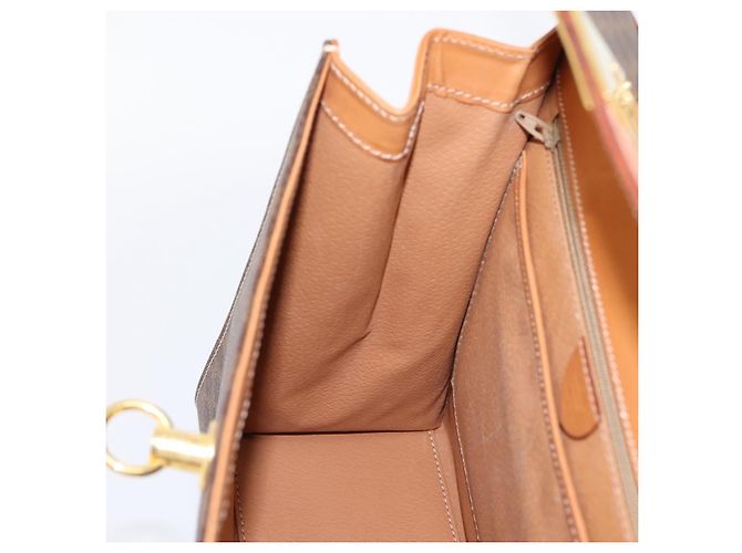 Céline Borsa a mano CELINE Macadam Canvas PVC Leather Brown Gold Auth 205190V Marrone D'oro - view 20