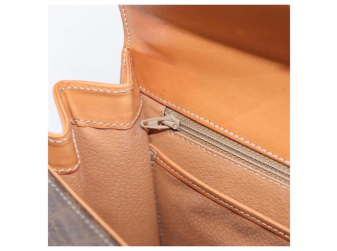 Céline Borsa a mano CELINE Macadam Canvas PVC Leather Brown Gold Auth 205190V Marrone D'oro - view 21