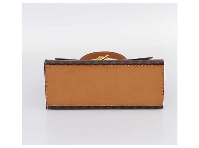 Céline Borsa a mano CELINE Macadam Canvas PVC Leather Brown Gold Auth 205190V Marrone D'oro - view 5