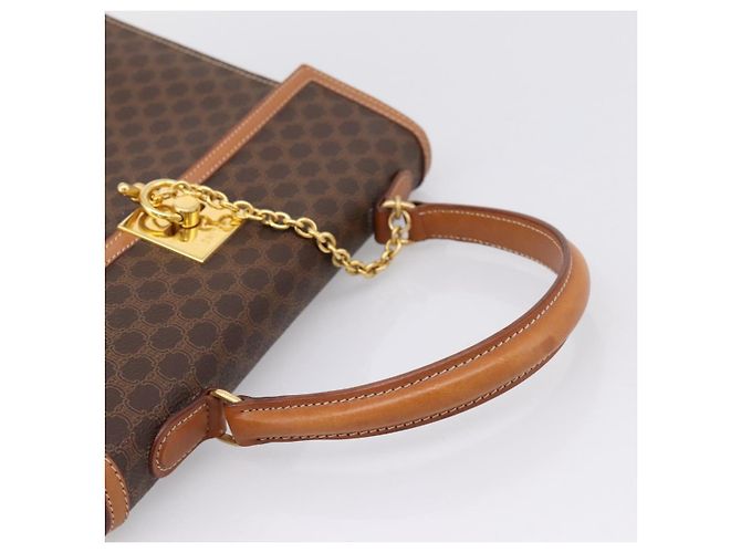 Céline Borsa a mano CELINE Macadam Canvas PVC Leather Brown Gold Auth 205190V Marrone D'oro - view 7