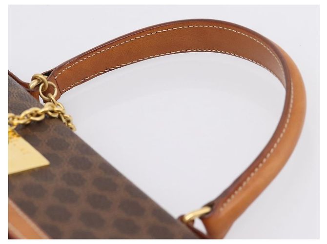 Céline Borsa a mano CELINE Macadam Canvas PVC Leather Brown Gold Auth 205190V Marrone D'oro - view 8