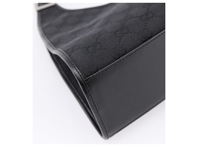 Borsa a Mano GUCCI GG Canvas Jackie Nero Argento 01719 Auth am12714M - vista 16