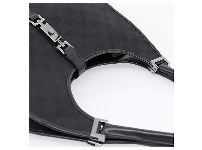 Borsa a Mano GUCCI GG Canvas Jackie Nero Argento 01719 Auth am12714M - vista 6