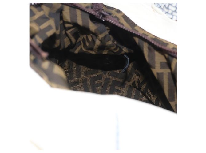 FENDI Spy Bag Handtasche Leder Weiß Gold Auth 207411V Golden - Ansicht 25