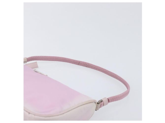 Bolso de accesorios PRADA Nylon Rosa Plata Auth 207483 - vista 14