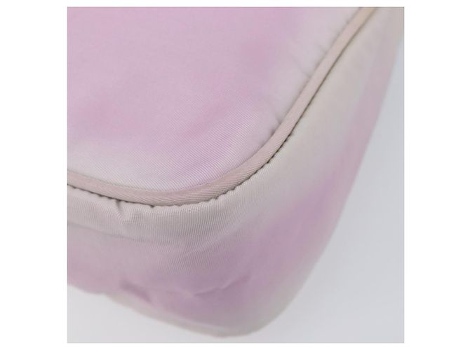 Bolso de accesorios PRADA Nylon Rosa Plata Auth 207483 - vista 15