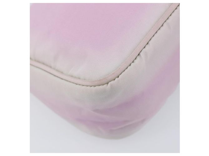 Bolso de accesorios PRADA Nylon Rosa Plata Auth 207483 - vista 16