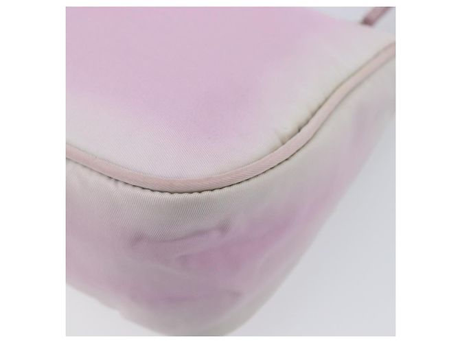 Bolso de accesorios PRADA Nylon Rosa Plata Auth 207483 - vista 17