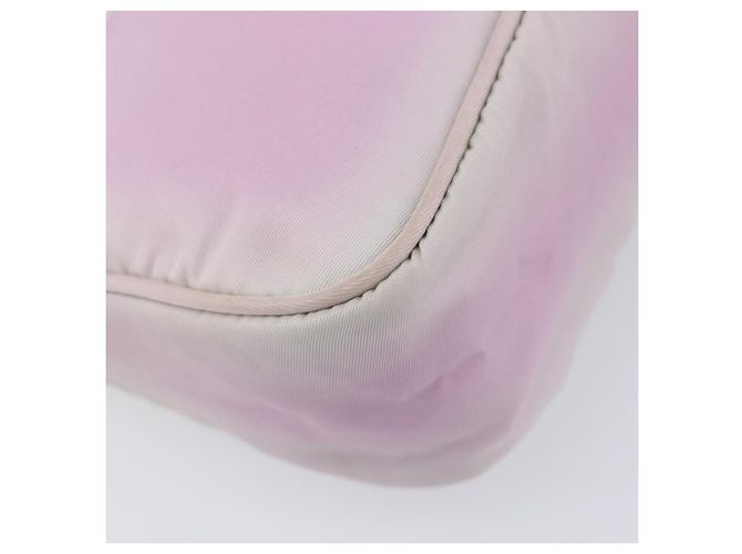 Bolso de accesorios PRADA Nylon Rosa Plata Auth 207483 - vista 18