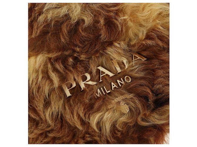 Bolsa de Ombro PRADA Pele 2way Yellow Gold Auth 205953M Dourado Amarelo - vista 23