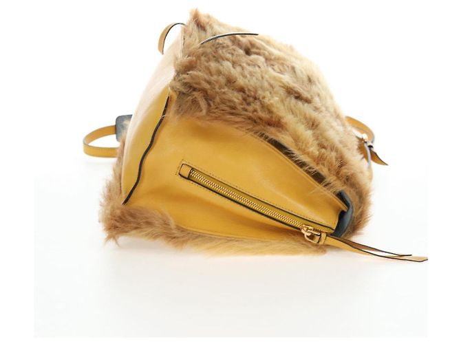 Bolsa de Ombro PRADA Pele 2way Yellow Gold Auth 205953M Dourado Amarelo - vista 4