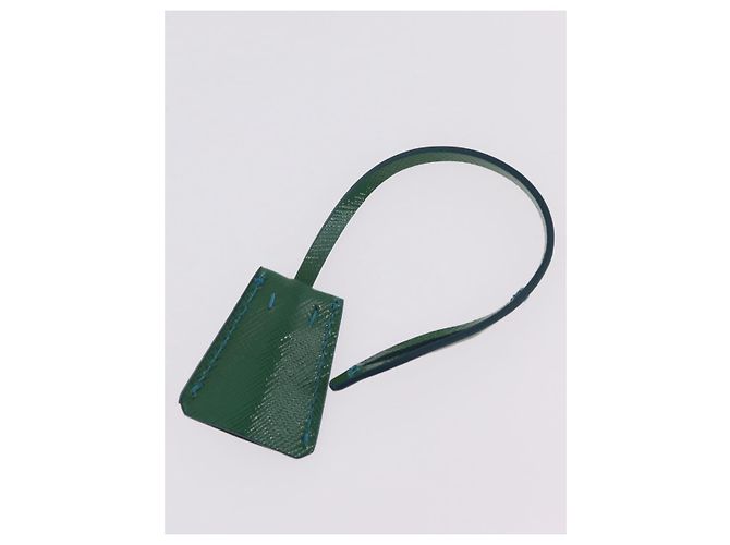 Saffiano Borsa a Tracolla con Catena PRADA Pelle Safiano Verde Argento Auth 207634V - vista 10