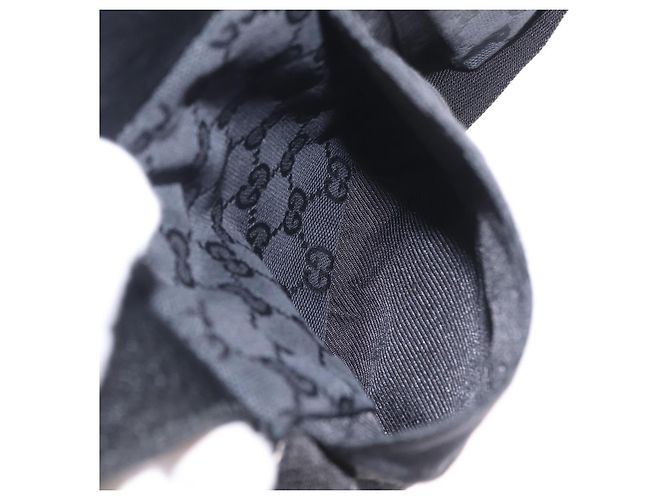 Borsello da vita GUCCI GG Canvas Nero Argento 28566 Auth BA16046A - vista 11