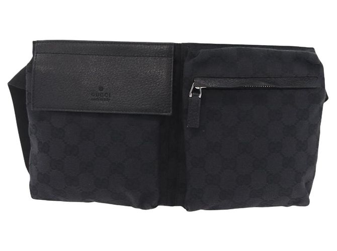 Borsello da vita GUCCI GG Canvas Nero Argento 28566 Auth BA16046A - vista 13
