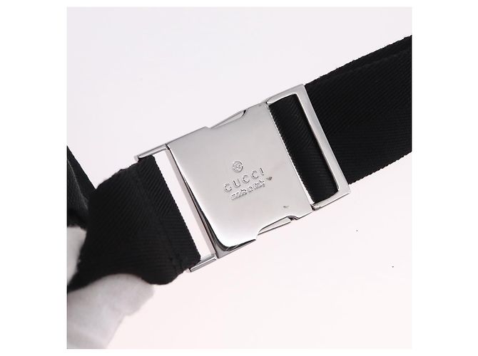 Borsello da vita GUCCI GG Canvas Nero Argento 28566 Auth BA16046A - vista 15