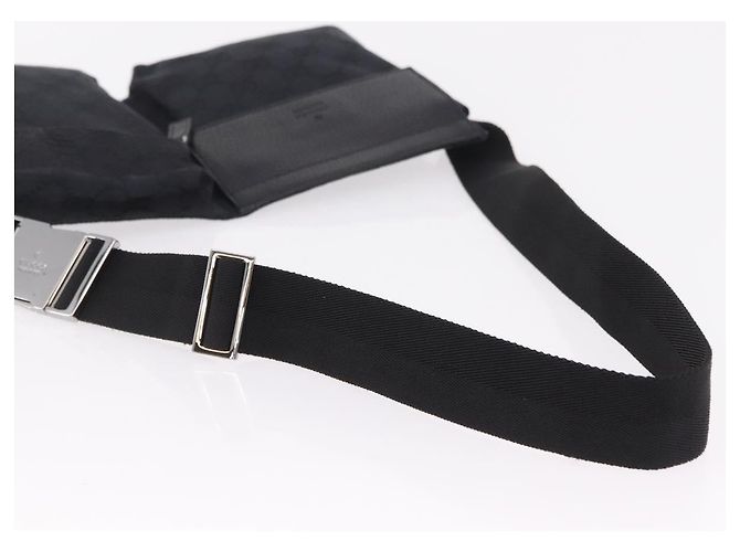 Borsello da vita GUCCI GG Canvas Nero Argento 28566 Auth BA16046A - vista 7