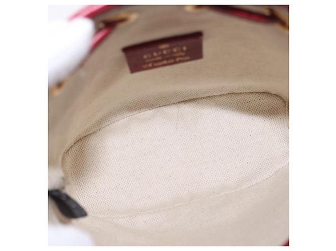 Bolsa de Ombro GUCCI Micro GG Supreme Fujiko-Pro PVC Bege Dourado 647801 Auth LN214M - vista 11