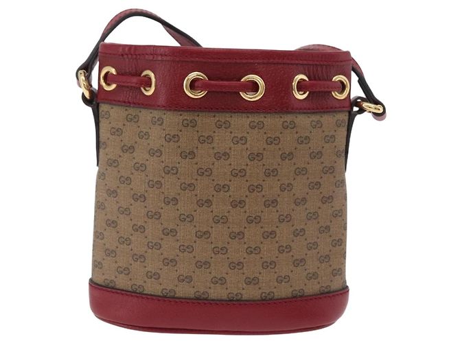 Bolsa de Ombro GUCCI Micro GG Supreme Fujiko-Pro PVC Bege Dourado 647801 Auth LN214M - vista 2