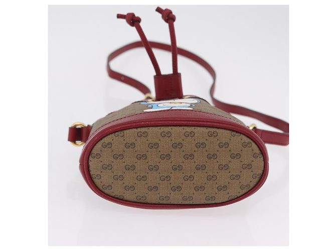 Bolsa de Ombro GUCCI Micro GG Supreme Fujiko-Pro PVC Bege Dourado 647801 Auth LN214M - vista 5