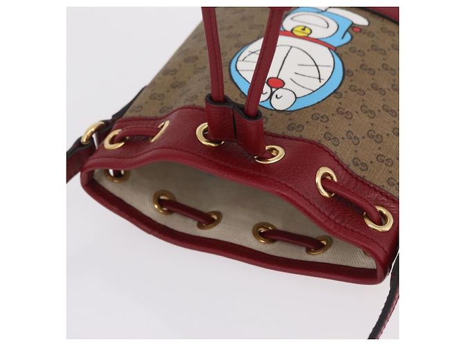 Bolsa de Ombro GUCCI Micro GG Supreme Fujiko-Pro PVC Bege Dourado 647801 Auth LN214M - vista 6