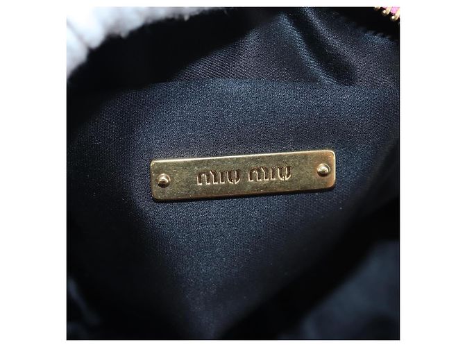 Beauty Case Miu Miu Nylon Pink Gold Auth 206346M Rosa D'oro - vista 11