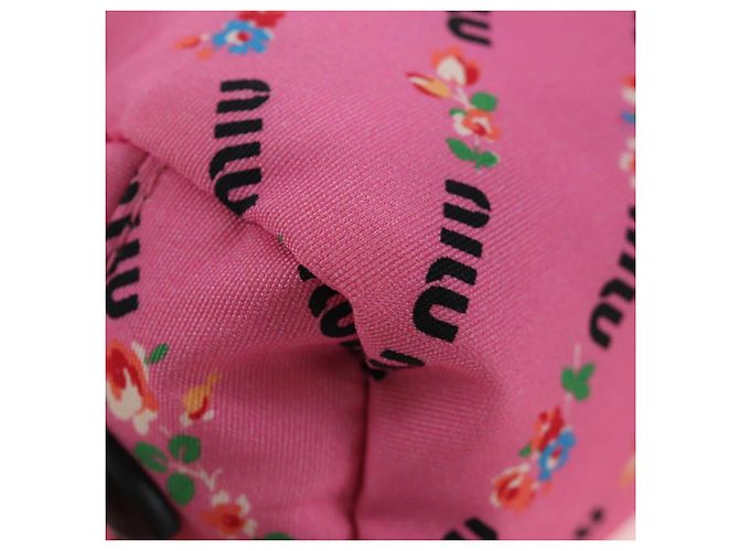 Beauty Case Miu Miu Nylon Pink Gold Auth 206346M Rosa D'oro - vista 15