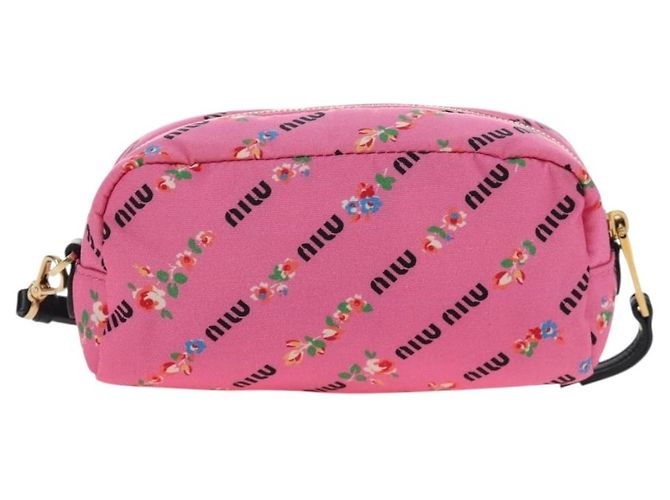 Beauty Case Miu Miu Nylon Pink Gold Auth 206346M Rosa D'oro - vista 2
