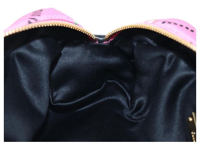 Beauty Case Miu Miu Nylon Pink Gold Auth 206346M Rosa D'oro - vista 20