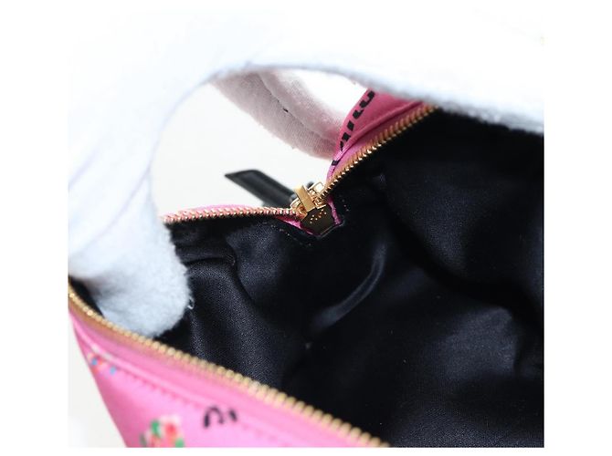 Beauty Case Miu Miu Nylon Pink Gold Auth 206346M Rosa D'oro - vista 21