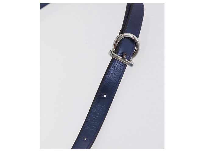 Borsa Salvatore Ferragamo Gancini Pelle verniciata 2way Navy Silver Auth 206330A Argento Blu navy - vista 10