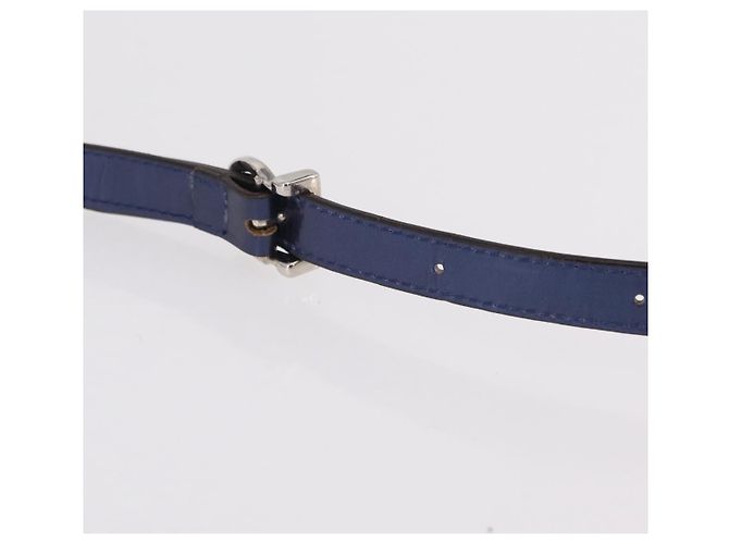 Borsa Salvatore Ferragamo Gancini Pelle verniciata 2way Navy Silver Auth 206330A Argento Blu navy - vista 17